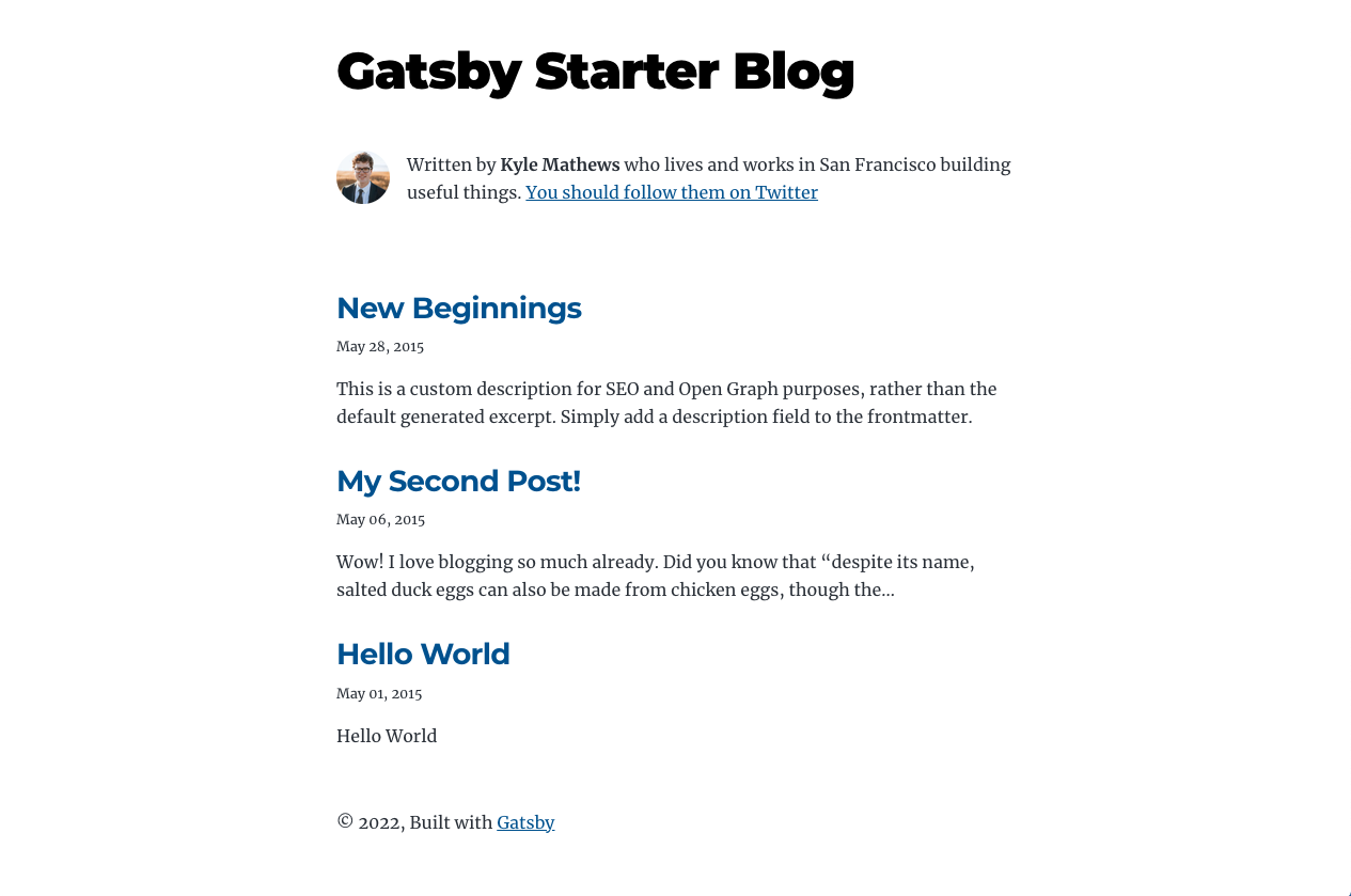 gatsby-starter-blog.js立ち上げ